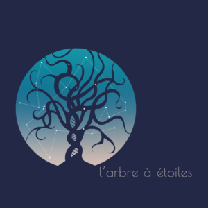 graphisme spirituel, logo, spirituel, graphisme, channeling, tree, stars, constellation familiale, systémique, roots, links, connection, canalisation, family, dna, adn